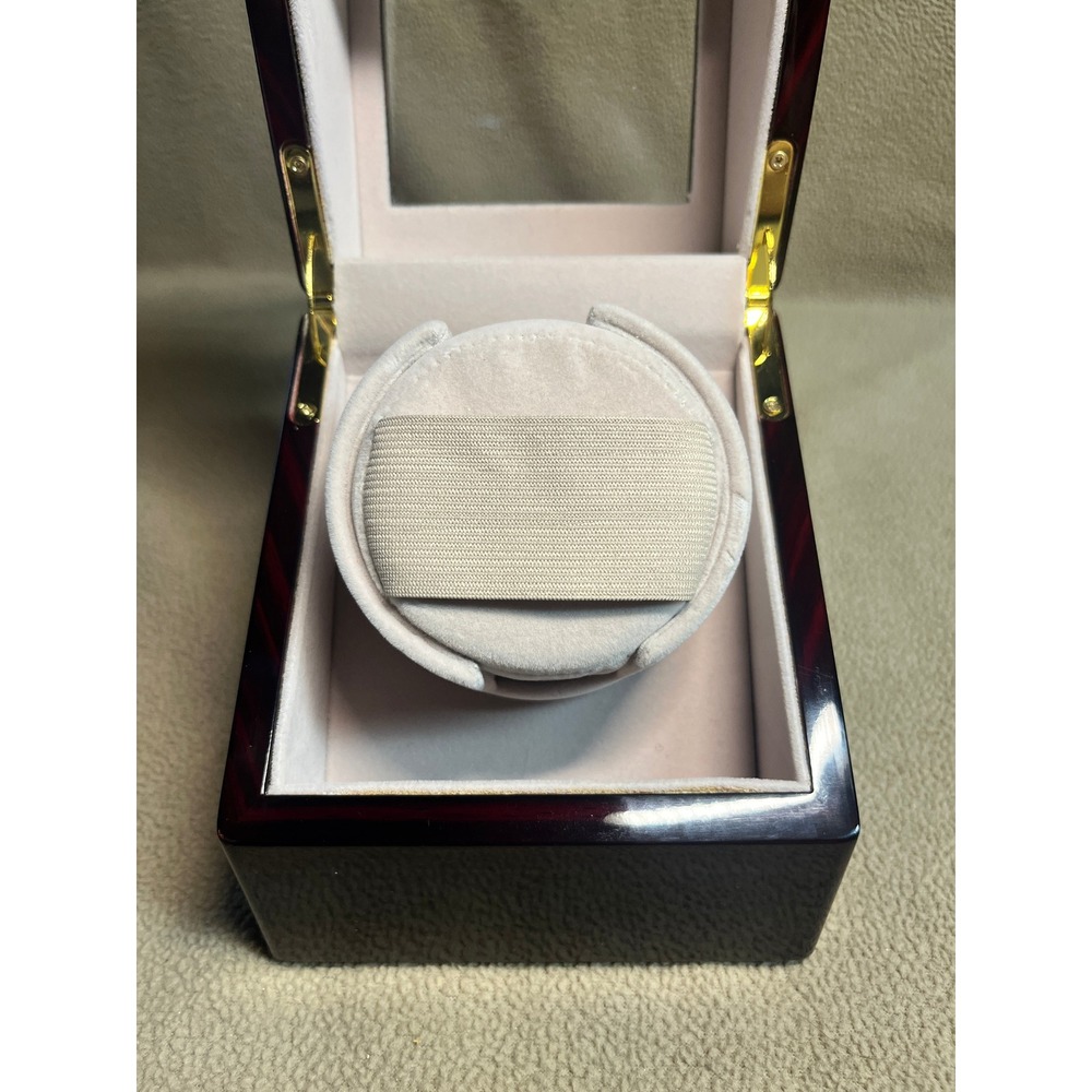 Chiyoda Single Automatic Watch Winder Mahogany Wood Gloss Finish Quiet Motor - Picture 13 of 16
